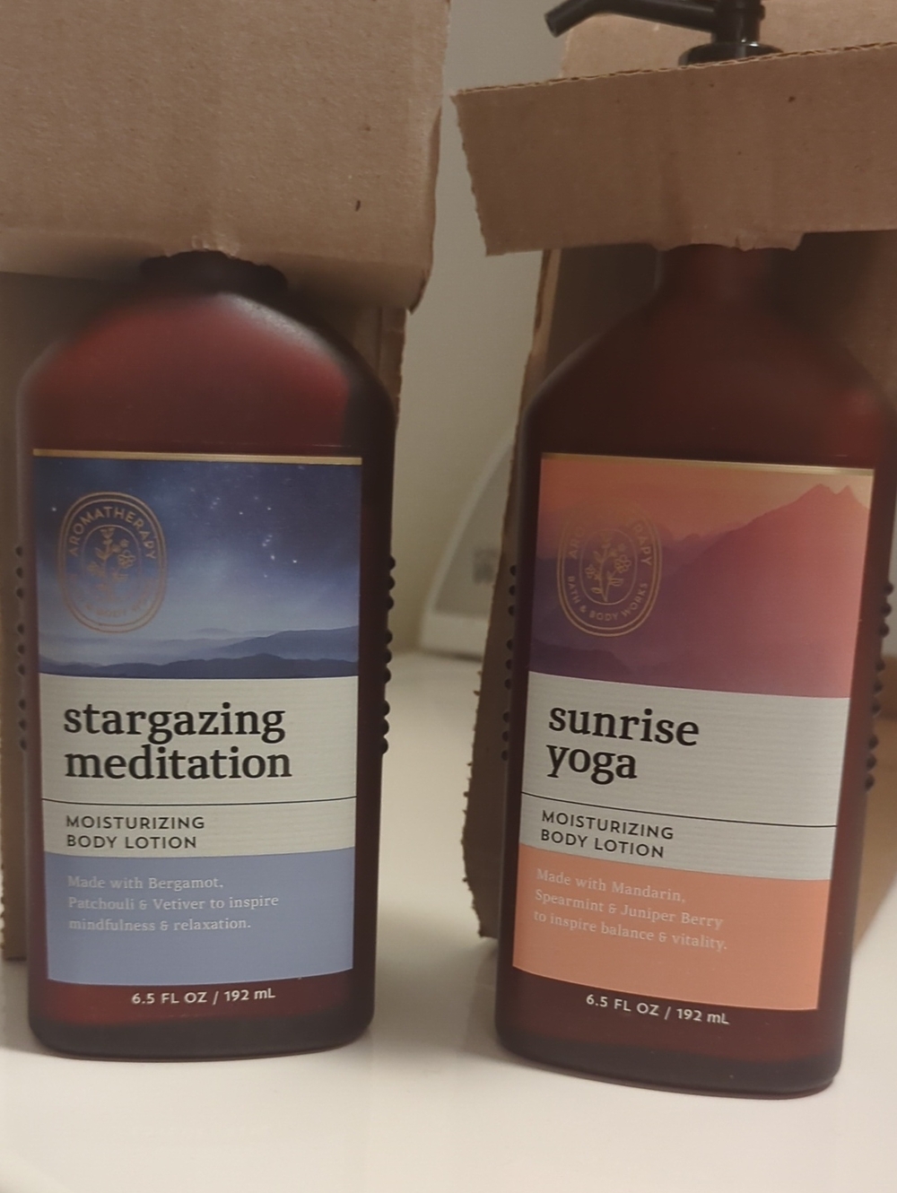 Bath & Body Works Stargazing Meditation & Sunrise Yoga Duo - Blue, Peach